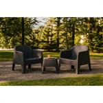 Salon de jardin MILOS avec table basse carrée 49 cm 