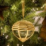 Suspension de Noël en verre tressé de rotin D10cm - naturelTUCEPI