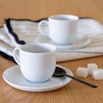 Lot de 2 tasse avec sous-tasse en porcelaine qualité hôtelière blanc 12cl 