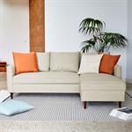 Canapé d'angle réversible fixe en tissu Loft - beige roucasAUREL