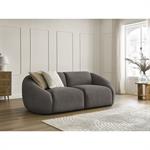 Canapé droit fixe 2 places TINA velours côtelé taupe   BOBOCHIC