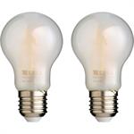 Lot de 2 ampoules LED dépolies à filament culot E27 luminosité moyenne - blancSTANDARD