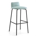 Tabouret RILEY SOFT pieds métal assise tapissé vert thym