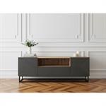 Meuble TV 167 cm ALICE pieds en métal gris foncé   BOBOCHIC