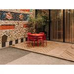 Table de jardin carrée 80 cm RHODES rouge   BOBOCHIC