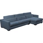 Canapé d'angle chaise longue droite fixe en tissu Genesis - bleuBATIS