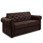 Canapé lit 2-3 places CHESTERFIELD Convertible Express 120cm sommier lattes microfibre Vintage