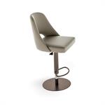 Ozzio MADRID Tabouret de bar en Eco-cuir Crème Café et Métal