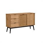 Buffet 130 cm ALBI bois massif et rotin    BOBOCHIC