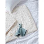 Plaid bébé en gaze de coton imprimé fleurs rose