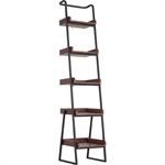 Etagère 5 tablettes plaquée noyer et métal noir L40cm - bois foncéESTANIER