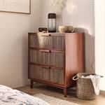 Commode 3 tiroirs en acajou L80cm - bois foncéCOCOON