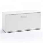 Banc chaussures GRANTA bois finition laqué blanc brillant