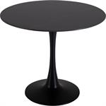 Table de repas ronde en bois et céramique - noir 