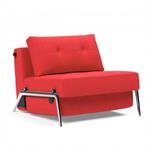 INNOVATION LIVING  Fauteuil design CUBED 02 ALU convertible 200x90cm tissu Elegance Red