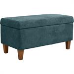 Pouf en tissu avec coffre - bleu figuerollesMAGIC