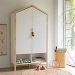 Armoire forme de maison en bois H185cm - blancPILOTI