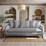 Canapé convertible 3 places en tissu tramé - gris ardoiseCOLINE