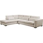Canapé d'angle gauche fixe en tissu Genesis - beigeBATIS