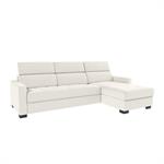 Canapé d'angle convertible en cuir avec accoudoirs 15cm - blancMAURO