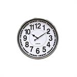 Horloge murale chromée style industriel - FOR35800 - Blanc - Taille 