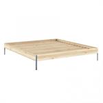 Sommier futon couchage 180x200cm CORE BED pieds aciers cadre pin laqué naturel