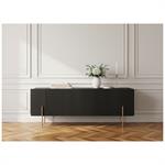 Meuble TV 2 portes 1 tiroir 150 cm MATHILDE pieds or    BOBOCHIC