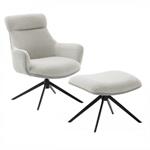 Fauteuil lounge pivotant à 360° LUAN assise confortable piétement métal