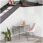 Bureau SCRIBA en verre clair coloris gris tourterelle