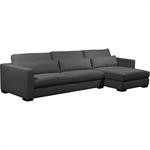 Canapé d'angle chaise longue droite fixe en tissu Bloq - gris anthraciteBATIS