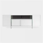 Meuble TV MOVIE en stratifié écologique coloris blanc mat