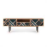 Meuble TV  bleu-vert 1 tiroir et 2 portes L 170 cm