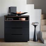 Commode 3 tiroirs en bois - noirURBAN