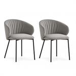 Lot de 2 Chaises TUKA  SOFT structure métal assise tapissé sable