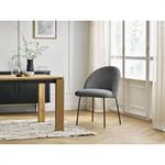 Chaise LALIE tissu chiné et pieds métal noir gris foncé   BOBOCHIC