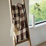 Plaid tartan en coton 130x170cm - vert mousseMISON