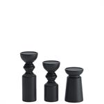 Set de 3 bougeoirs bois design