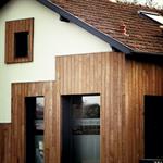 Façade avec bardage bois