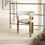 Chaise en tissu bouclette avec accoudoirs - blancADONIA