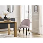 Chaise LALIE tissu velours côtelé et pieds scandinaves noirs rose   BOBOCHIC