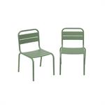 Lot de 2 chaises en métal kaki pour enfant