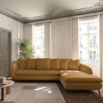 Canapé d'angle droit fixe en tissu tramé - bronzeCOLINE