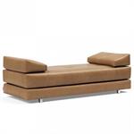 Méridienne design SIGMUND ALU  convertible lit 160x200 cm tissu Faunal Brown