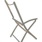 Lot de 2 chaise de jardin pliante en acier et textilène - gris vésuve 