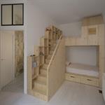 Lit avec mezzanine en bois sur mesure