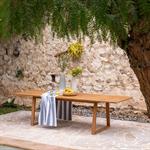 Table de jardin extensible en teck FSC - bois clair 