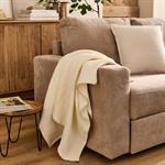 Plaid en triple gaze de coton finition point de cheval 130x170cm - blanc ventouxKALI