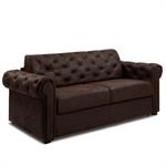 Canapé lit 3 places CHESTERFIELD Convertible Express 140cm microfibre Vintage