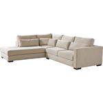 Canapé petit angle gauche fixe en tissu - beige roucasBATIS