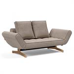 INNOVATION LIVING Canapé design GHIA WOOD convertible 80x210 cm tissu Cordufine Beige